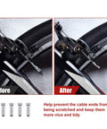 Before and after comparison of bike cable installation using 4 Pack Bike Gear Cables Kit For Mountain And Road Bikes Universal Shift Cables