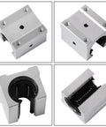 Close-up of SBR20UU carriages from Industrial Linear Bearing Kit Two Pack 2200mm SBR20 Guide Rails With Four SBR20UU Carriages