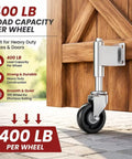 Rock Solid Five Inch Spring Loaded Gate Wheel Caster For Outdoor Timber And Steel Fences Roll Like Butter Heavy Duty Rig Built Tough For Farms And Driveways Two Pack Hardware Upgrade on gate with 400 lb load capacity.