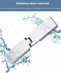 Durable 2 Pack 304 Stainless Steel Shower Door Hinges For 8-12mm Glass, Bright Silver 180° Pivot Clip, Long Bar Design