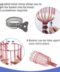 Metal clamp and foam-padded basket parts for Long Reach Fruit Picker Pole With Basket, 13 Ft Telescoping Tree Picker Tool assembly.