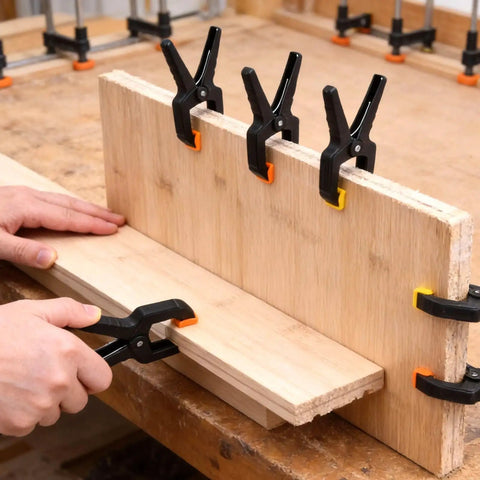 Heavy Duty 30 Pack Plastic Spring Clamps 3.5 Inch Hand Wood Clamps for woodworking securing wooden planks in workshop