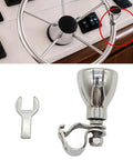Install Ready Steering Wheel Maneuvering Knob Kit For Boats And Yachts Delivers Smooth Rotary Turning Quicker Maneuvers And Precise Handling With Direct Mount Easy Fit Immediate Comfort Upgrade, stainless steel boat wheel knob