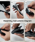 Assembly instructions for Trigger Grip Handle For TC51 Series Handheld Barcode Scanner showing ergonomic attachment process.