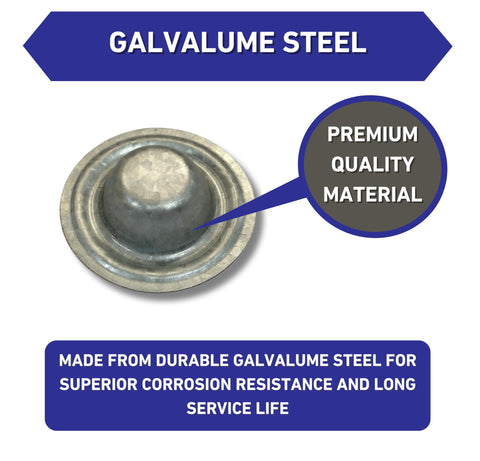 Galvalume Metal Screw Caps For Roofs Seals Over Existing Or Broken Screws To Stop Leaks No Screw Removal Needed Quick And Easy Install With Included Gloves Perfect For Metal Roofing Repairs And Weather Protection 100 Pack