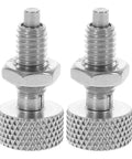Two Piece Stainless Steel Knurled Knobs And Locking Spring Screw Plungers For Toolboxes And Rolling Tool Chests Made Tough designed for easy installation.