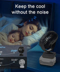 Cordless Jobsite Fan Compatible With DeWalt 20V Batteries shown on nightstand near sleeping child