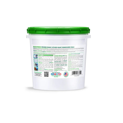 Back label of Paint Stripper Pro Formula For Quick Removal Of Acrylic Latex Oil And Water Based Coatings No Caustic Wet Application