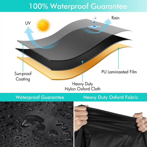 All Weather Waterproof Patio Sofa Cover For 3-Seater Outdoor Couch, Heavy Duty Deep Loveseat, Universal Fit With Air Vent layers