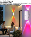 No Fuss Rechargeable Motion Sensor Lights Indoor With Magnetic Rgb Wall Sconces Auto On Off Night Light For Closets Hallways And Steps Plug And Play Vibe Sweet No Sweat Setup 2 Pack Solid Build showcasing vibrant rainbow gradient effects.