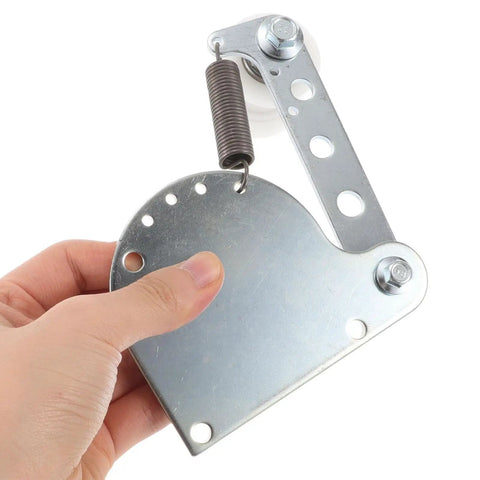 Upgrade Your Ride With This 49cc Spring Loaded Chain Tensioner Kit. Silver steel roller tensioner for 49cc motorized bike chain.