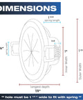 Side-view diagram of black Construct Pro Speedy’Z mini spring-lock cable pass-through ports, pair, 1.5" outer / 1" inner diameter.
