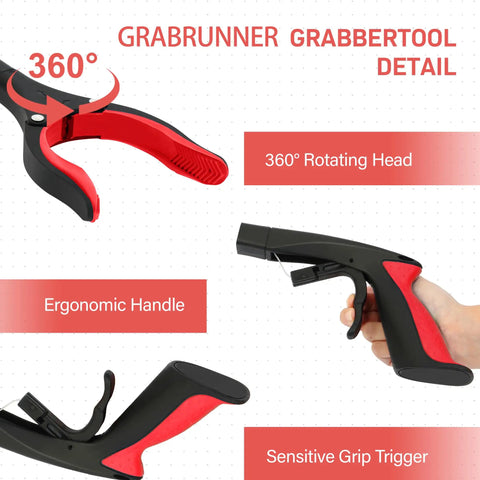 32 Inch Reacher Grabber With Magnetic Swivel Head For Easy Trash Cleanup And Hard To Reach Pickups Heavy Duty Long Reach Tool For Seniors Recovery Exercises Yard Cleanup Red