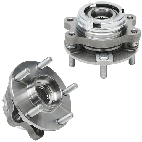 Two metal wheel bearing hubs for 4 Pack Front And Rear Wheel Bearing Hubs For Nissan Altima 2007 To 2019 Maxima 2009 To 2019 Pathfinder 5 Lug FWD