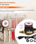1.25 Hp 115V Water Circulator Pump With 1 2 Inch Sweat Line For Hydronic Heating And Radiant Floors Keeps Your Pipes Running Smooth Ditch Cold Shocks Replaces Up15 18B5 mounted on piping system with red lines.