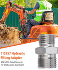 Heavy Duty 4 Pack M14 To M16 Hydraulic Adapter Carbon Steel Thread Connector Built For Mini Excavator AGT Attachment System Seamless Conversion Fitting Stop Leaks Secure Link Smooth Flow For Varied Machinery Setups And Daily Grind On Hard Sites, mini excavator hydraulic fitting