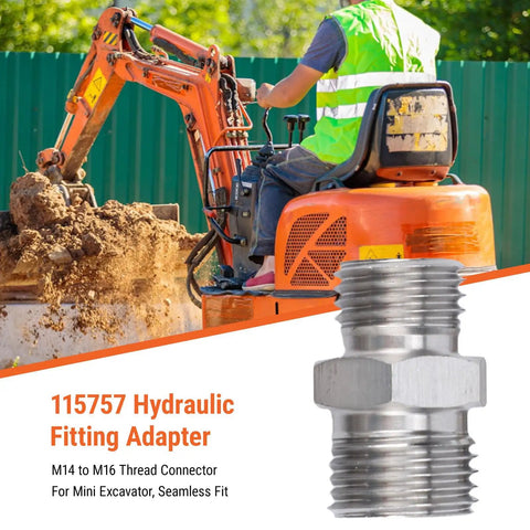 Heavy Duty 4 Pack M14 To M16 Hydraulic Adapter Carbon Steel Thread Connector Built For Mini Excavator AGT Attachment System Seamless Conversion Fitting Stop Leaks Secure Link Smooth Flow For Varied Machinery Setups And Daily Grind On Hard Sites, mini excavator hydraulic fitting