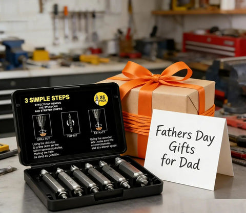 Power Drill Screw Extractor Set With Bolt Extractor Kit Built Tough High Speed Steel Tools For Men gift set with card