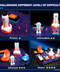 Space Science Circuit Kit For Kids, 31 Piece Electronics STEM Set With More Than 100 Projects, Rocket Launcher And Light Up Astronaut stages