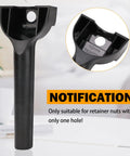Wet Blade Assembly With Wrench And Drive Socket Tool Kit part showing plastic material and hole suitable for retainer nuts