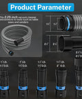 Smooth Operator Dust Control 16 Ft Shop Vac Hose Kit With Quick Connect Adapters flexible hose connectors and dimensions