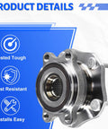 Front Wheel Bearing Hub Assembly 5 Lug Replacement For Nissan Rogue 2014 To 2023 Front Axle Also Fits Nissan Qashqai 513357