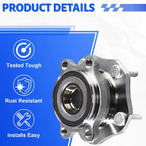 Front Wheel Bearing Hub Assembly 5 Lug Replacement For Nissan Rogue 2014 To 2023 Front Axle Also Fits Nissan Qashqai 513357