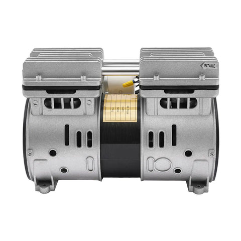 Industrial Oil Free Piston Vacuum Pump Air Compressor 370W Double Cylinder Heavy Duty Airless Design Up To 8 Bar High Pressure With Filter For Reliable Suction And Compression Great Performance
