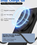 Fast Magnetic Wireless Charger Stand For iPhone 12 Through 17 Series with MagSafe features and USB-C cable