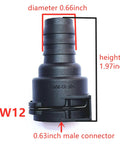NW12 Quick Connect Coolant Hose Fitting And Heater Hose Connector dimensions with 0.66 inch diameter and 1.97 inch height