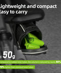 Image of a lightweight and compact TPU bike inner tube stored under a bike seat, labeled 50g, 2 Pack Gravel TPU Bike Inner Tubes For 700x32-47C And 29 Inch MTB Tires, Removable Valve Core, Metal Presta Valve, 45mm Length, Fits Multiple Sizes, Ultra Lightweight And Durable For Gravel And Trail Rides.