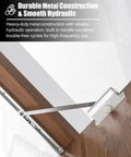 Non Handed Concealed Auto Door Closer With Self Closing Hydraulic Hinge on wooden door, heavy duty aluminum construction.