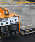 Close-up of 2 In 1 50 Amp Plasma Cutter And MMA Welder With Built In Air Compressor 220V Digital Inverter IGBT Arc Cutter Machine.