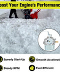 Tecumseh Carburetor Replacement Kit For HM80 HM100 8HP 10HP Snow Blowers image with snow blower in use