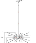Diagram of 31 Inch Sputnik Starburst Chandelier With 4 Light Urchin Design In Nickel Finish Brass Plated Metal Modern Ceiling Lighting