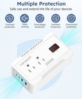 Image of Reliable Car Power Inverter DC Twelve To One Ten Converter with PD Fast Charge USB C Ports and dual AC outlets, showing multiple protection features.