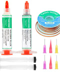 Pro Grade Lead Free Solder Paste With No Clean Flux No Mess And 10 Ft Desoldering Wick Braid For Electronics Soldering Kit