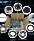 Trailer Hub Kit 4 On 4 Inch 2000 Lb Axle 4 Lug Fits 1 In And 1-1/16 In Spindle components in open box layout