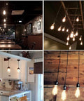 Six Pack Vintage Edison Bulbs ST64 40W E26 Base Amber Glass Warm White Filament Dimmable Lighting in cafe and home settings