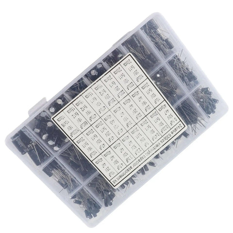 Must-Have 630Pcs Aluminum Electrolytic Capacitor Kit With 24 Values And High Precision For Repairs Hella Perfect Electrical Components Organized In Durable Box.