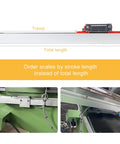 Shop Tough Two Axis Dros Kit Featuring Precision Linear Scale Digital Readout Gauge, showing travel and total length measurements.