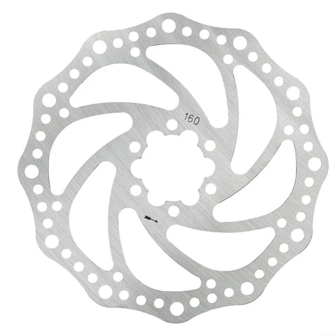 Heavy Duty Mechanical Disc Brake Set For Mountain Bikes With Front And Rear Calipers Twin 160mm Rotors close-up view of rotor design.