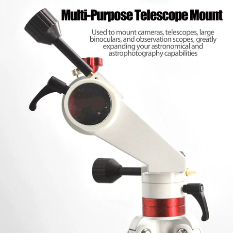 All-Purpose Alt Azimuth Telescope Mount For Tripods With 3/8 Inch Thread, Coarse And Fine Adjustment, side view detail