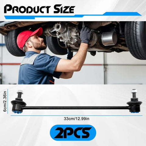 2 Piece Front Sway Bar Link Kit For Honda Civic 2012 2015 And Acura ILX 2013 2022 Replace K750604 K750605 shown with mechanic inspecting