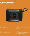 Palm Sized Ultra Portable Waterproof And Drop Proof Bluetooth Speaker With Deep Bass, Ambient Edge Lighting, AirTouch Instant Stereo Pairing, And Auracast Multi Speaker Linking For Big Party Sound, showing front view