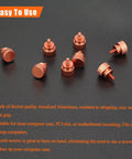 Orange Anodized Aluminum Thumb Screws 10 Pack 6 32 Thread Computer Case Fasteners displayed on black surface