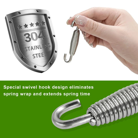 4-pack YTFRL stainless steel motorcycle exhaust muffler springs with hooks, 52.7mm (2.07in), universal fit