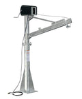 Heavy Duty Galvanized AC Power Jib Crane With Telescoping Sixty Six Inch Boom for lifting with powered cable winch.