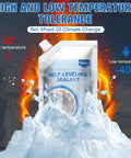 Self Leveling Concrete Crack Filler And Caulking Adhesive For Driveways, Quick Drying Sealant That Penetrates Deep Cracks depicted with ice and fire demonstrating temperature tolerance.