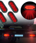 16 Pack 6 Inch Oval LED Trailer Lights Kit With 10 LED Stop Brake Turn Tail Lamps IP67 Waterproof Markers on vehicle